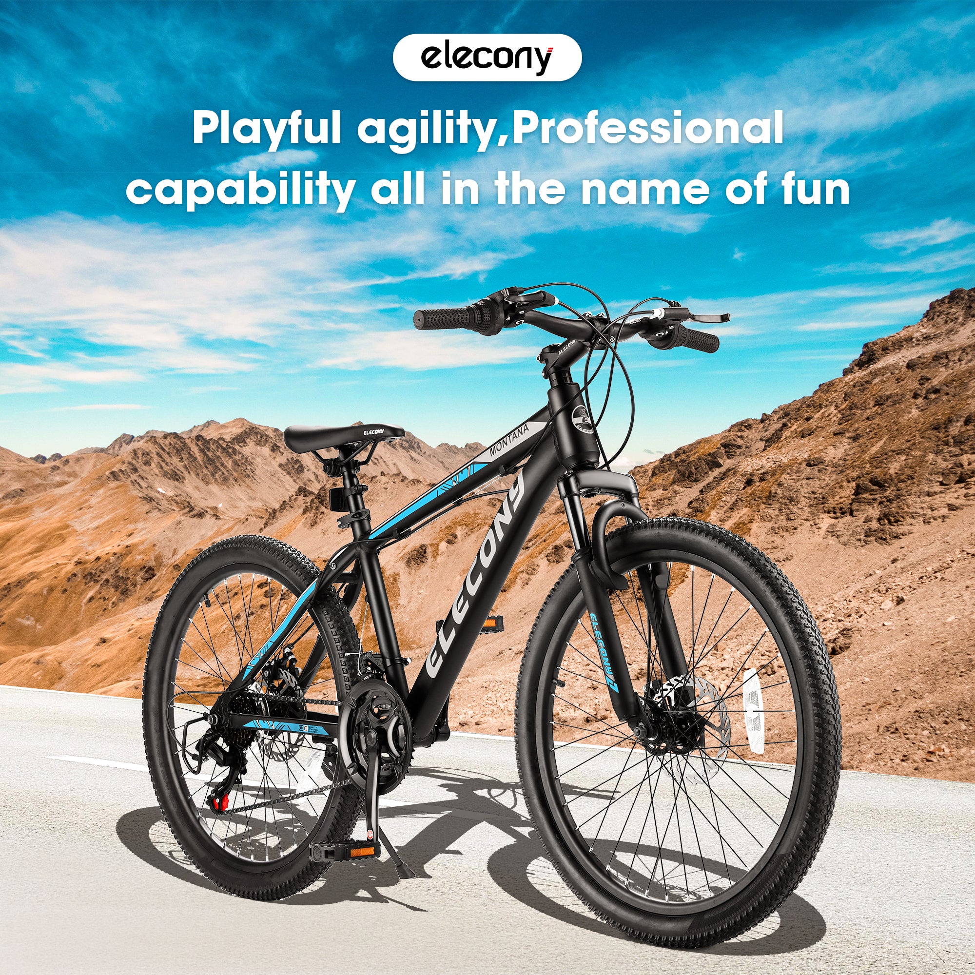 A26299 Rycheer Elecony 26 inch Mountain Bike Bicycle for Adults Aluminium Frame Bike Shimano 21-Speed with Disc Brake